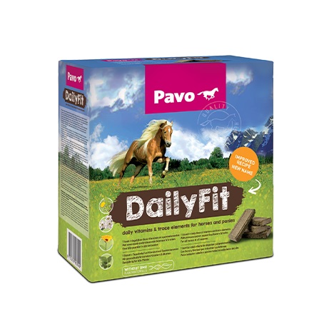Pavo DailyFit_13KG_Besonders schmackhafte Mineralfutter Briketts für alle Pferde und Ponys