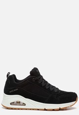 Skechers Uno Two For The Show sneakers zwart Suede