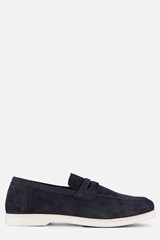 Marco Tozzi Instappers blauw Suede