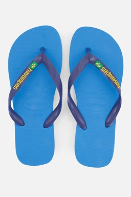 Brasil Logo Slippers blauw Rubber