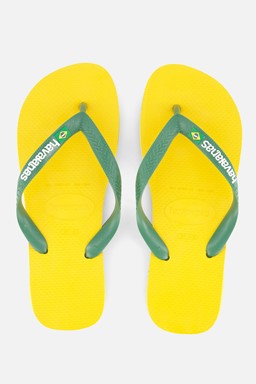 Brasil Logo Slippers geel Rubber
