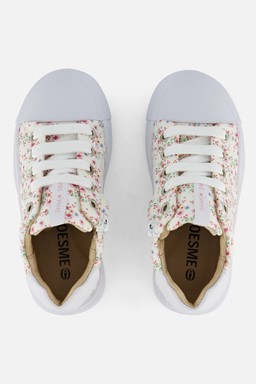Flower Sneakers wit Leer