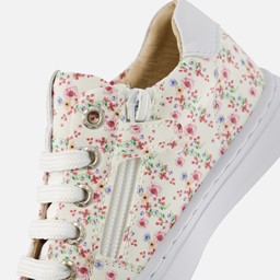 Flower Sneakers wit Leer