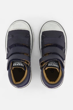 Mid Cut Velcro Sneakers blauw Leer
