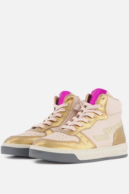 Metallic Sneakers roze Leer