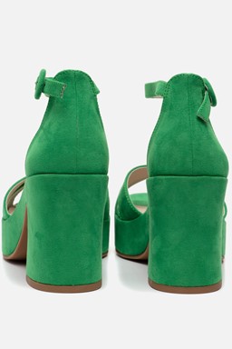 Sandalen met hak groen Textiel