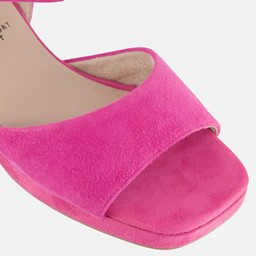 Comfort Sandalen met hak roze Leer