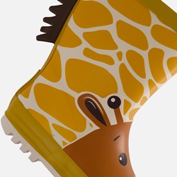XQ 3D Giraffe Regenlaarzen oranje Rubber