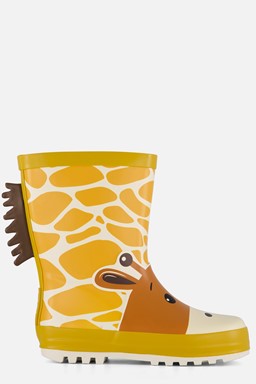 XQ 3D Giraffe Regenlaarzen oranje Rubber