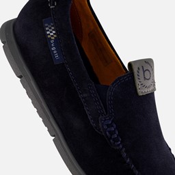 Clipperton Instappers blauw Suede