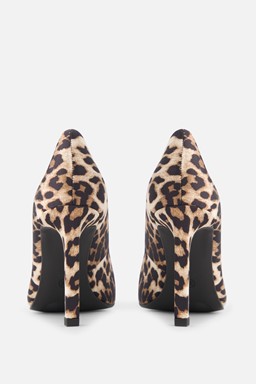 Leopard Pumps bruin Textiel