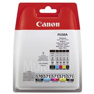 Canon Cartridge PGI-570/CLI-571 Cartridge Multipack Zwart + Kleur (5 Stuks) ± 330 pagina's (kleur), ±300 pagina's (zwart 570) ± 810 pagina's (zwart 571)