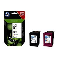 HP Cartridge 301 combipack zwart + kleur ± 165 pagina's (kleur), ± 190 pagina's (zwart)