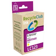RecycleClub Cartridge compatible met  Brother LC-123 Geel