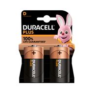 Duracell Plus 100 % Alkaline Batterij D 2 stuks