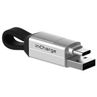 InCharge 6 in 1 sleutelhanger oplaadkabel 9 cm Zilver