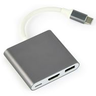 Cablexpert 3 in 1 Multipoort Adapter USB-C -> HDMI, USB-A, USB-C