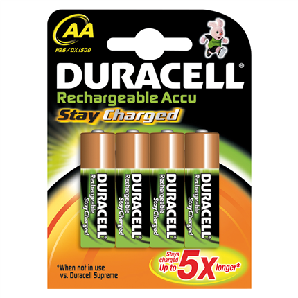 Image of Duracell AA 2100 mAh 4 stuks Oplaadbare NiMH Batterij 5000394203853