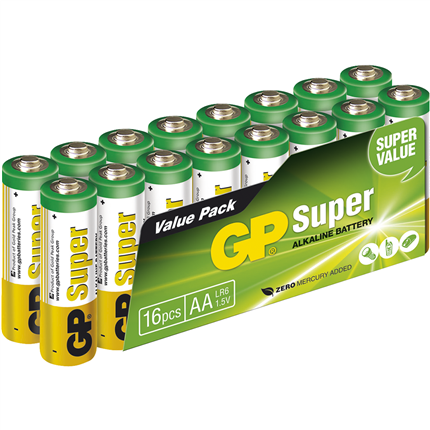 GP AA 16 stuks Super Alkaline Batterij