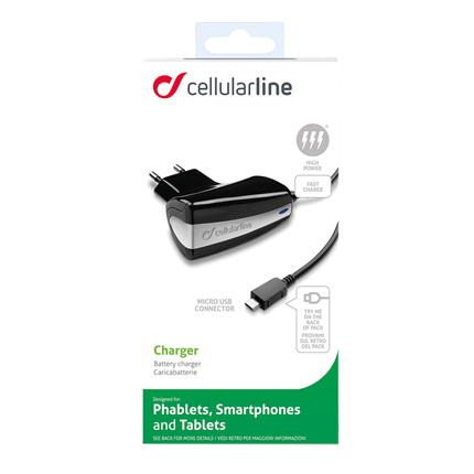 Cellular Line Thuislader Micro-USB 2000mA Zwart 1,6m