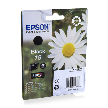 Epson Cartridge 18 (T1801) Zwart ± 175 pagina's