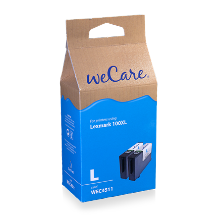 weCare Cartridge Lexmark 100 XL Blauw Combipack