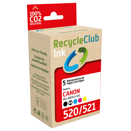 RecycleClub Cartridge compatible met Canon PGI-520/CLI-521 Multipack