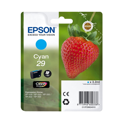 Epson Cartridge 29 (T2982) Cyaan