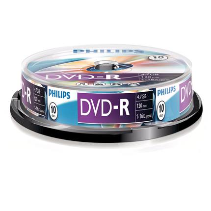 Philips Dvd-R 4,7Gb 16Xspeed Spindle 10 Stuks
