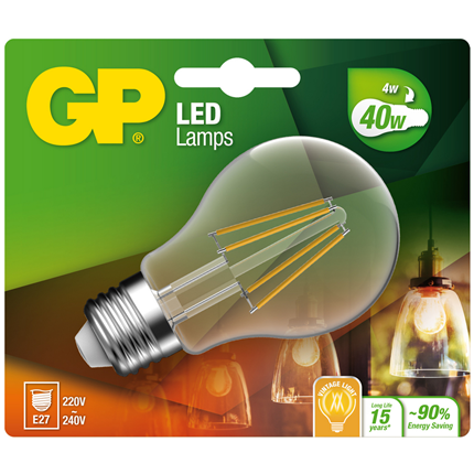 GP Ledlamp Classic E27 4W Filament