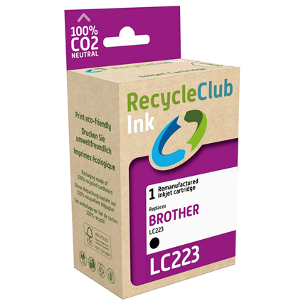 RecycleClub Cartridge compatible met  Brother LC-223 Zwart