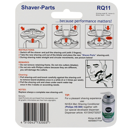 Shaver-Parts Scheerhoofd Voor Philips & Norelco RQ11