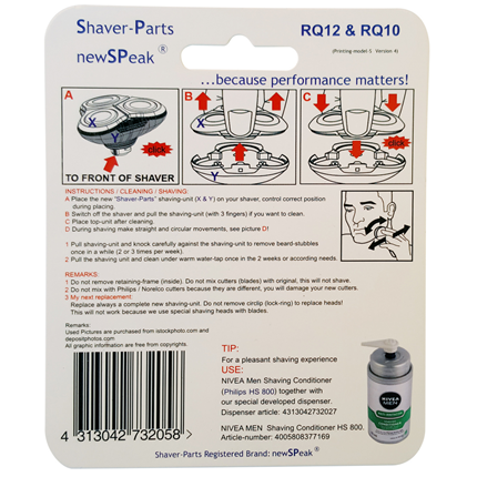 Shaver-Parts Scheerhoofd Voor Philips RQ10, RQ11 & RQ12
