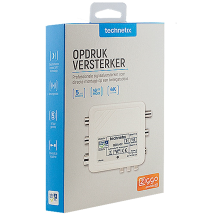 Technetix Opsteek Antenneversterker 4-Weg BDA02 Retourgeschikt