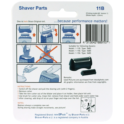 Shaver Parts Scheerblad met Mes voor Braun 11B