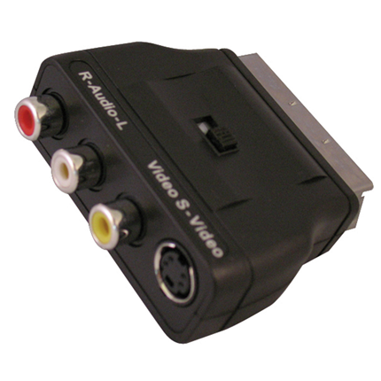 Scanpart Adapter Scart-3xTulp+SVHS+Schakelaar