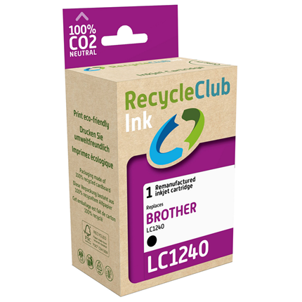 RecycleClub Cartridge compatible met  Brother LC-1240 Zwart