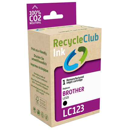 RecycleClub Cartridge compatible met  Brother LC-123 Zwart