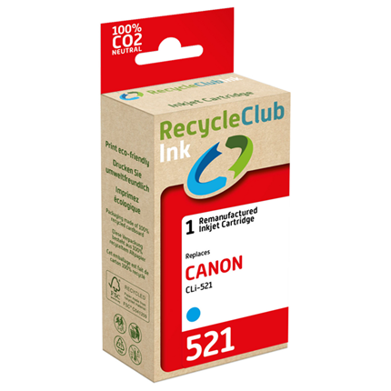 Recycle Club Cartridge compatible met Canon CLI-521 Blauw