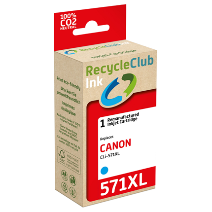 RecycleClub Cartouche compatible avec Canon CLI-571 XL Bleu