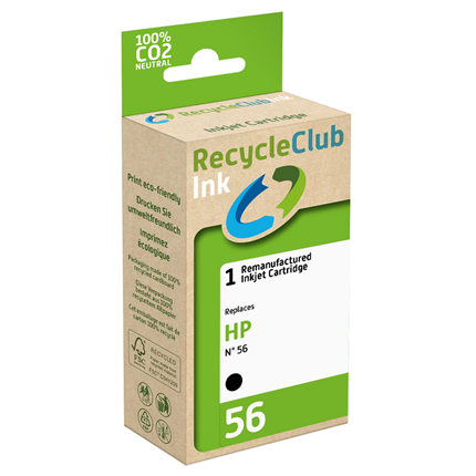 Recycle Club Cartridge compatible met HP 56 Zwart