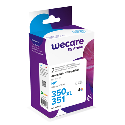 weCare Cartridge compatible met HP 350 XL/HP 351 XL Combipack ± 1166 pagina's (zwart), ± 576 pagina's (kleur)