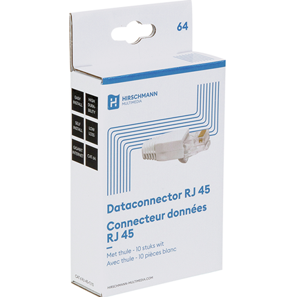 Hirschmann CAT 6 dataconnector RJ 45 - 10 stuks wit CAT6RJ45+T 695020601