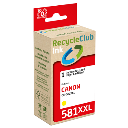 RecycleClub Cartridge compatible met Canon CLI-581 Geel