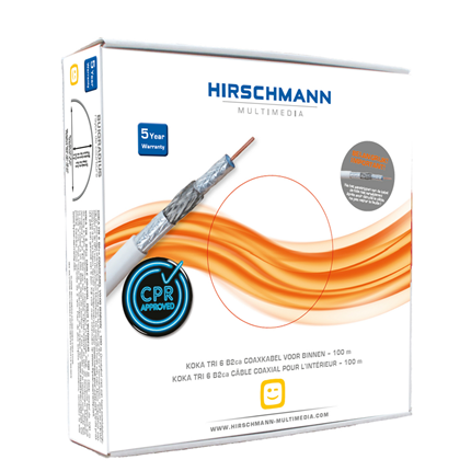 Hirschmann coaxkabel wit 100m Telenet Interkabel keur  298799700 grijs