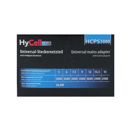 HyCell netvoeding gestabiliseerd max. 3000mA 