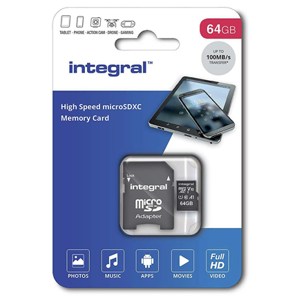 Integral Secure Digital kaart 64Gb Micro SDXC V10