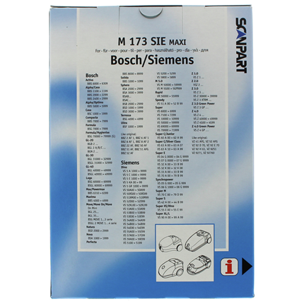 CleanBag Stofzuigerzakken M173SIEMAX Bosch Siemens type D/E/F/G/H 12 stuks