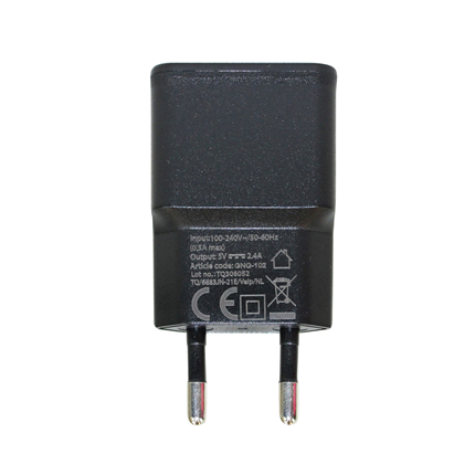GRABN GO adapteur 220V - 2x USB 2,4 Amp zwart  zwart