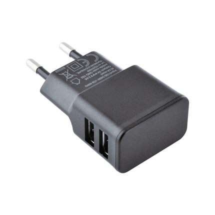 GRABN GO adapteur 220V - 2x USB 2,4 Amp zwart  zwart